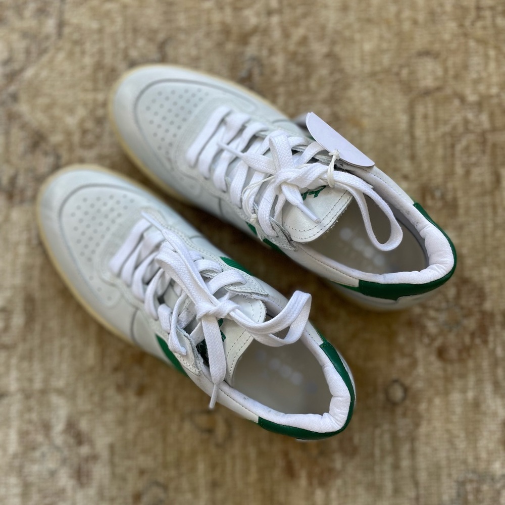 NWOB Diadora Heritage “ MI Basket Lo Used” in White and Verdant Green, Size 7 - Picture 13 of 14